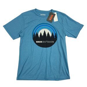 Bass Outdoor Mens Performance Graphic Crewneck Short Sleeve T-Shirt Sky Blue S
